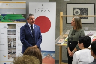ambassador with rector and library director